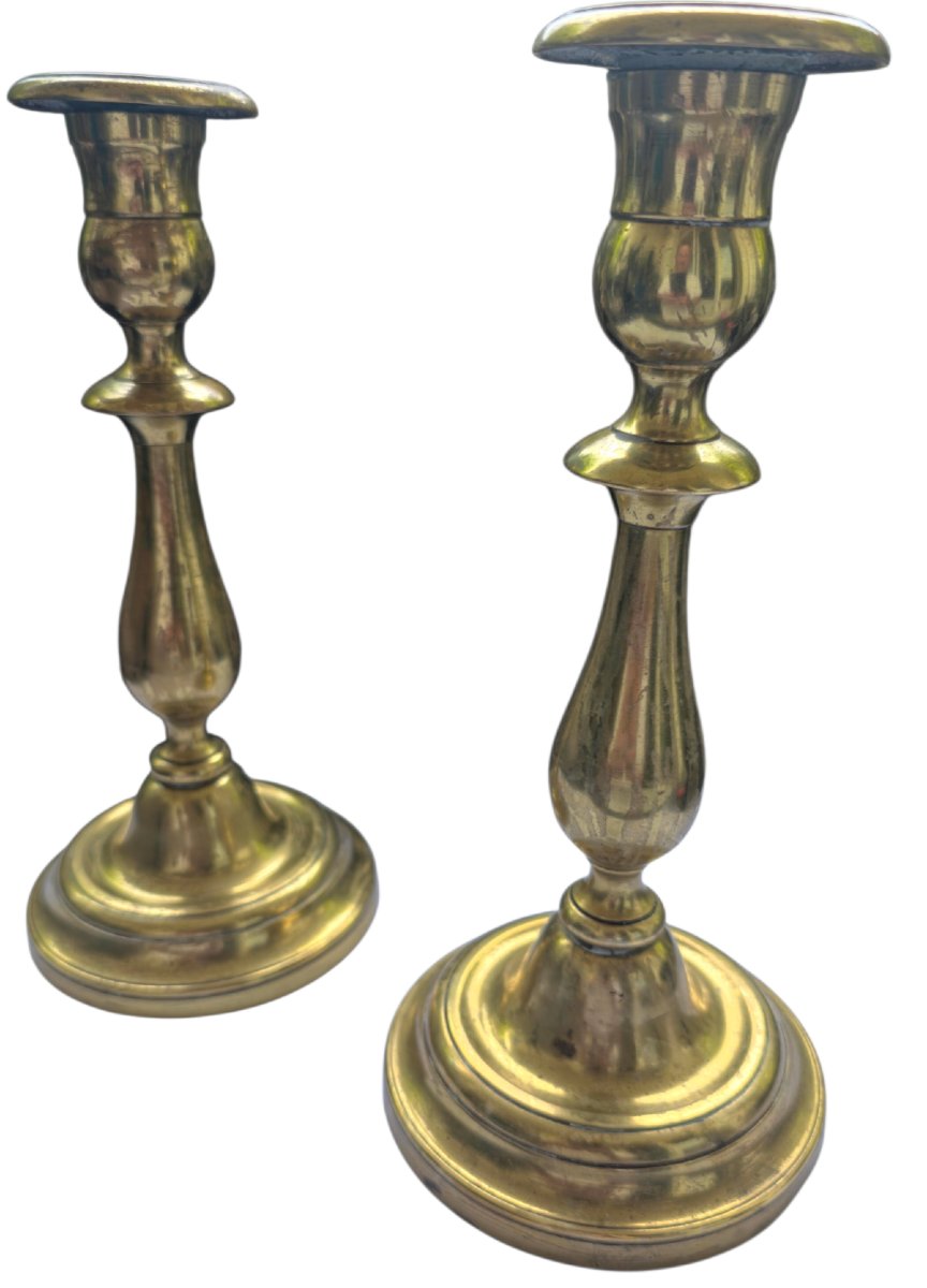 Pair Of 18th-century Candelabra Candleholders -photo-1