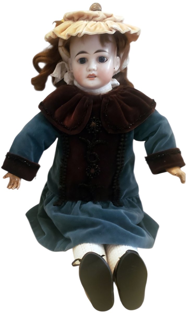 Mechanical Porcelain "jumeau" Doll With An Open Mouth, Wearing Period Clothing -photo-2