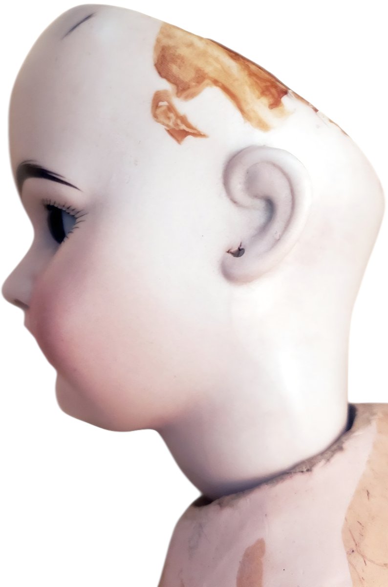 Mechanical Porcelain "jumeau" Doll With An Open Mouth, Wearing Period Clothing -photo-3