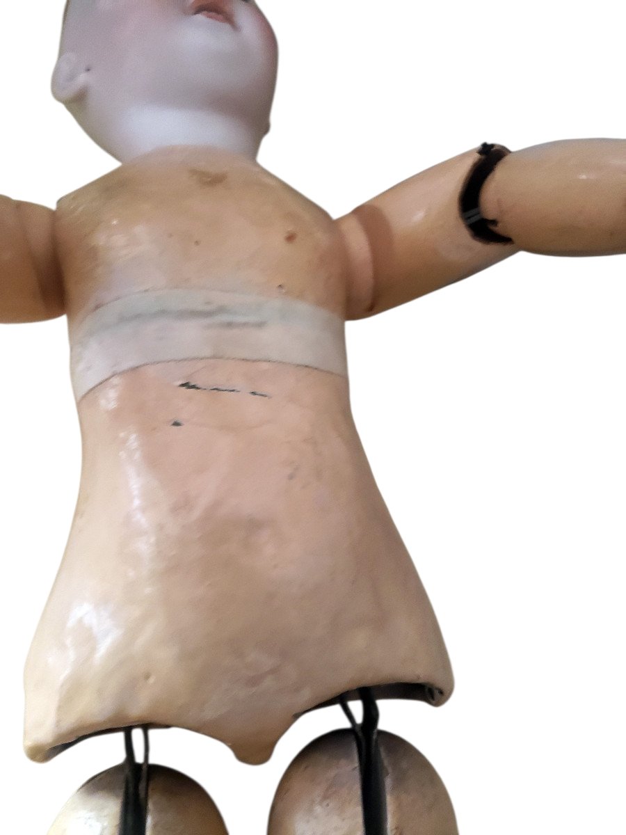 Mechanical Porcelain "jumeau" Doll With An Open Mouth, Wearing Period Clothing -photo-4