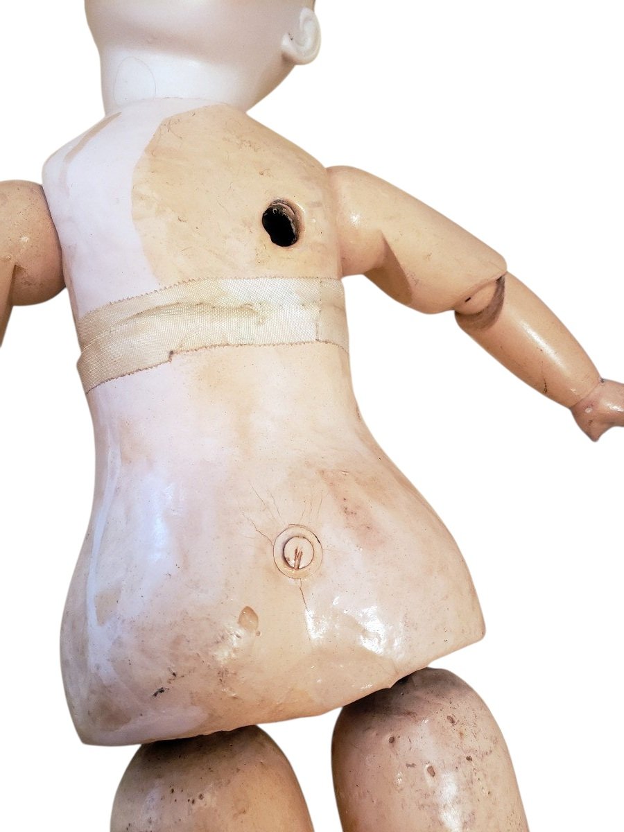 Mechanical Porcelain "jumeau" Doll With An Open Mouth, Wearing Period Clothing -photo-1