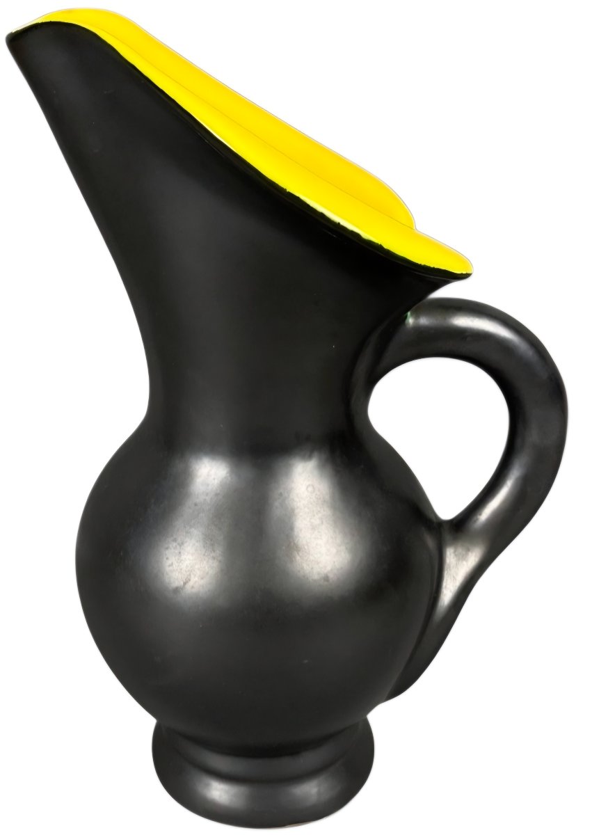 Grand pichet Vase sculptural en céramique de Vallauris Dans le goût de Pol Chambost circa 1950-photo-3