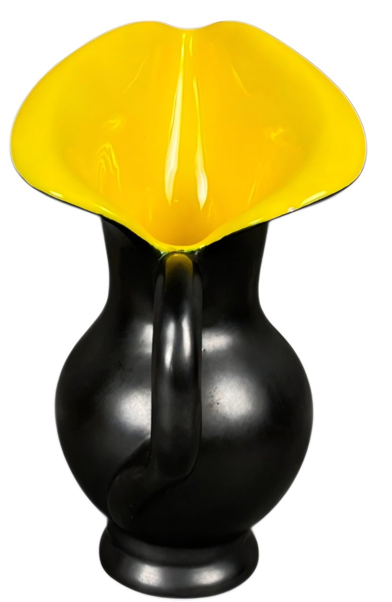Grand pichet Vase sculptural en céramique de Vallauris Dans le goût de Pol Chambost circa 1950-photo-4