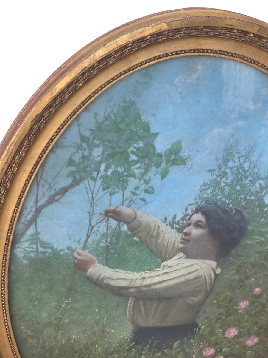  ​a Very Beautiful And Large Pastel From The Belle époque Period, Executed With Remarkable Mastery Of The L-photo-4