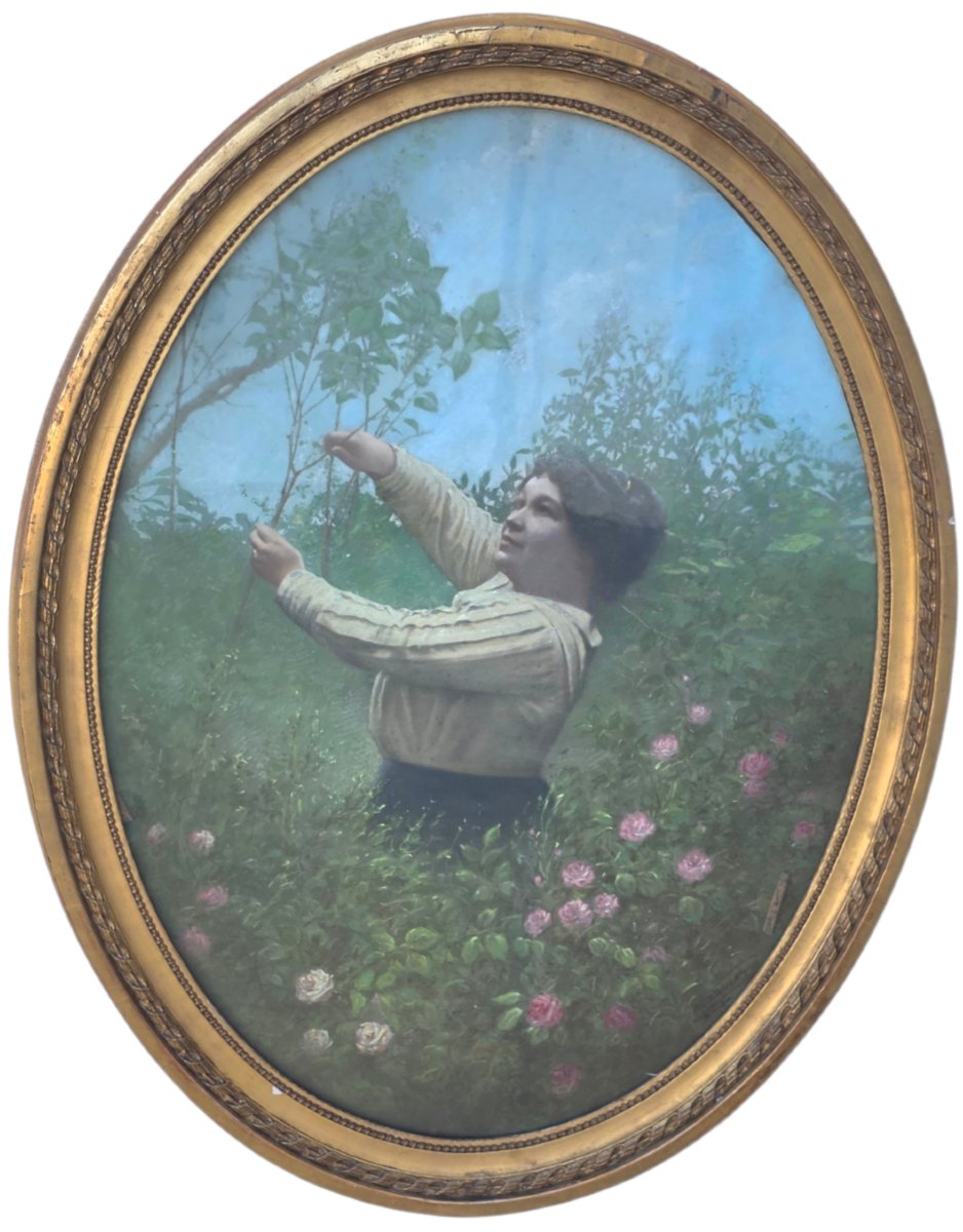  ​a Very Beautiful And Large Pastel From The Belle époque Period, Executed With Remarkable Mastery Of The L