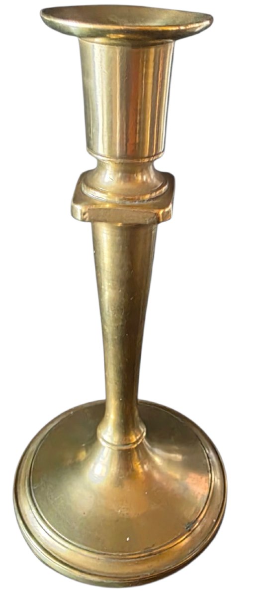 Pair Of 19th-century Napoleon III Candlesticks. In Perfect Condition. Height: 19 Cm; Base Diameter: 9 Cm.-photo-2
