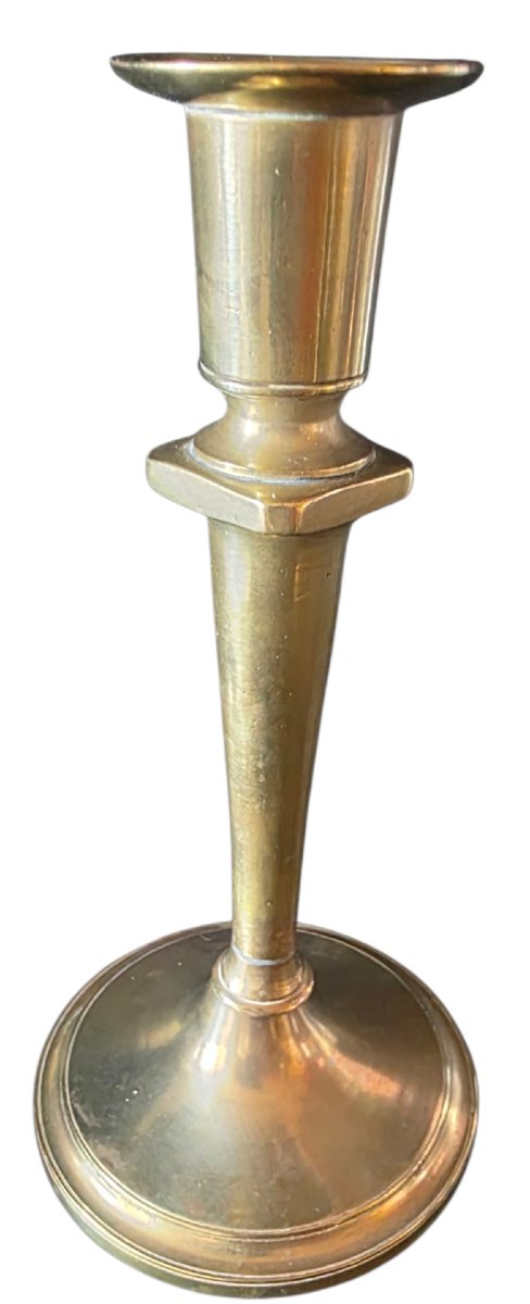 Pair Of 19th-century Napoleon III Candlesticks. In Perfect Condition. Height: 19 Cm; Base Diameter: 9 Cm.-photo-3