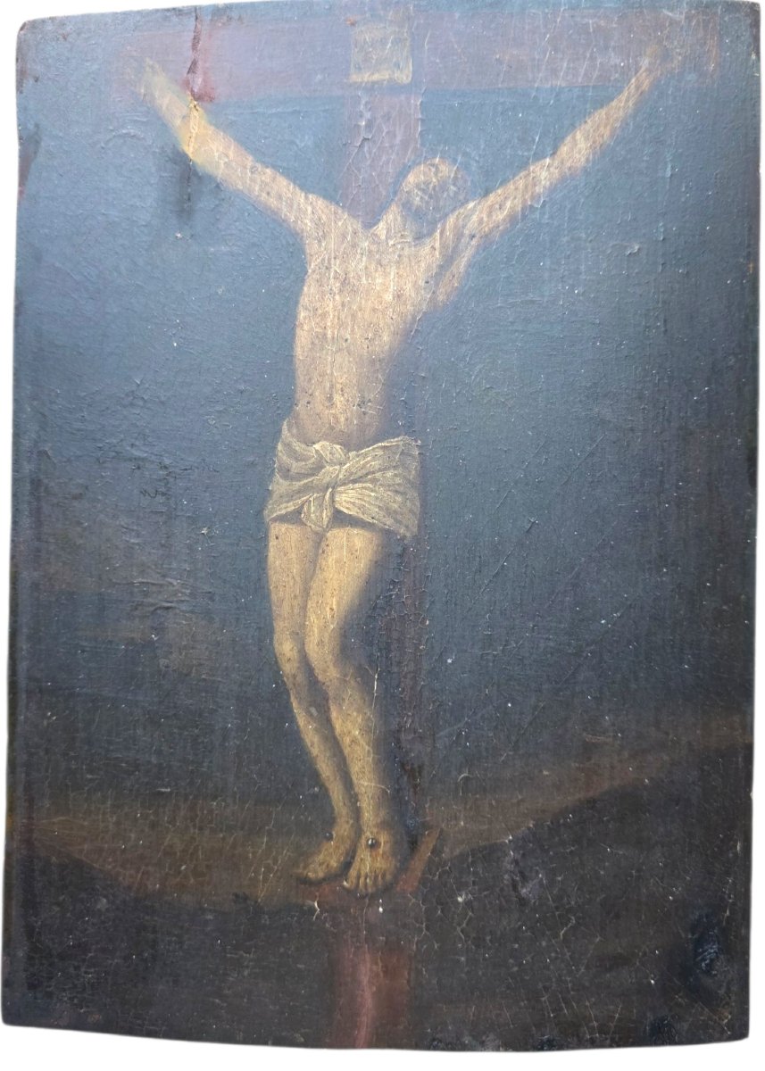   Christ On The Cross On An Oak Panel, 17th-century European School  -photo-2