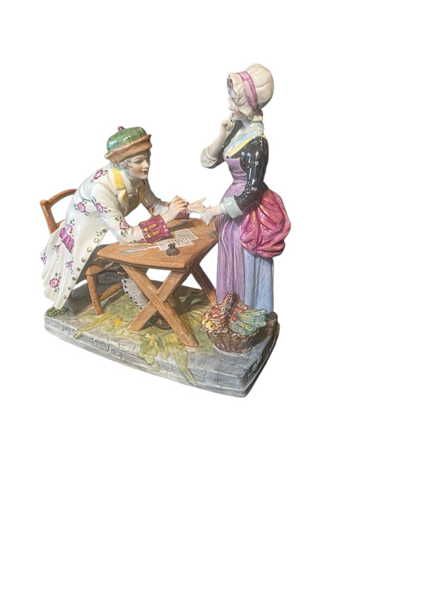  ​Lot de 3 Groupes en Porcelaine polychrome fin XIXe Style Sèvres  Samson ​ -photo-2