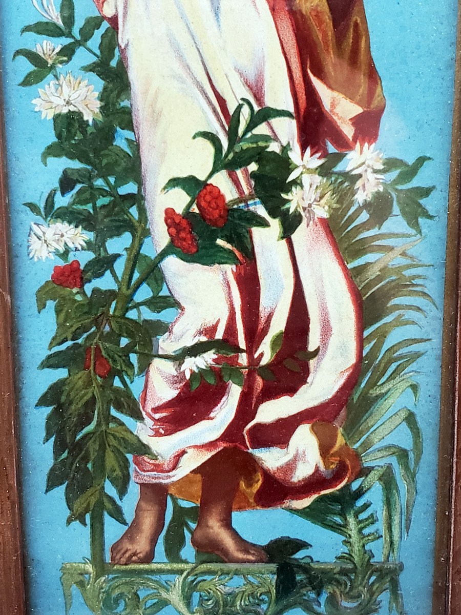  ​paire de vitraux Napoléon III d'après A.J. MAZEROLLE 1874  les Gobelins chromolithographies -photo-3