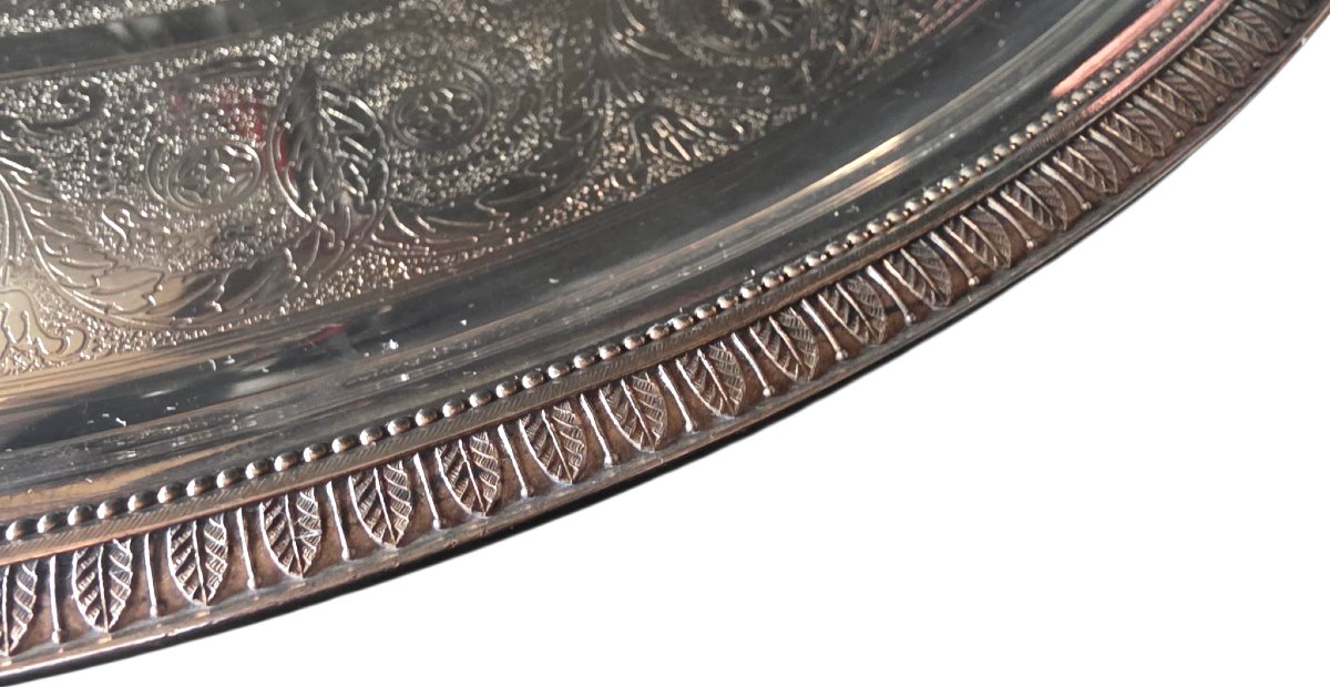 Christofle France  Large Oval Serving Platter With Silver-plated Metal Handles, 75 Cm  -photo-2