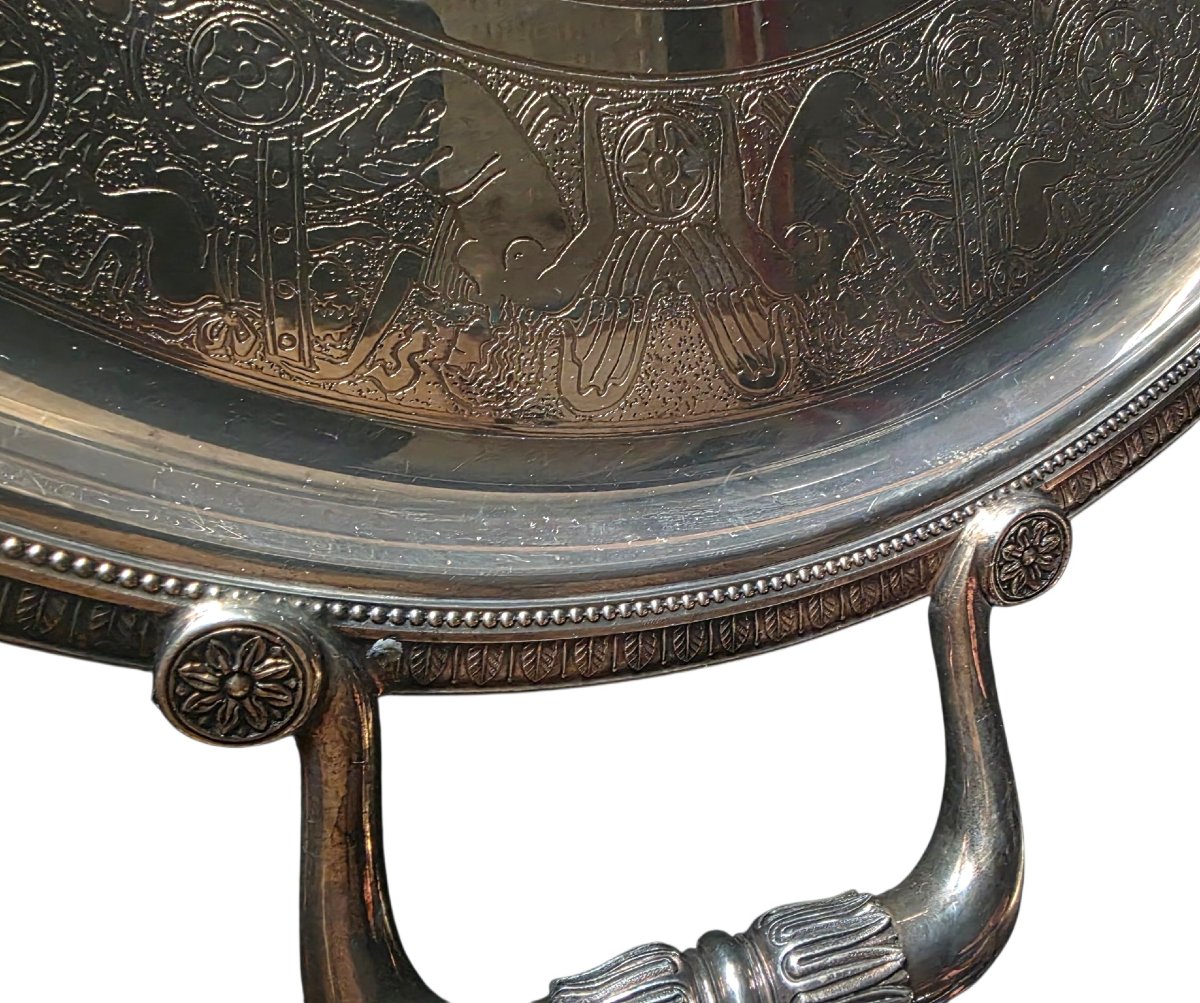 Christofle France  Large Oval Serving Platter With Silver-plated Metal Handles, 75 Cm  -photo-4