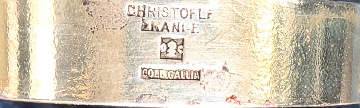 Christofle Set: One Trivet And Two Bottle Coasters In Like-new Condition. All Three-photo-4