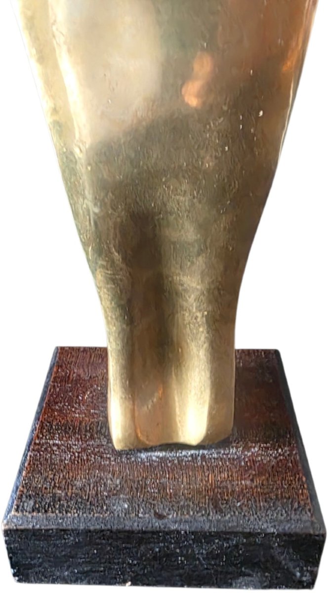  Sculpture Statuette Vierge en prière bronze sur socle bois Hauteur 36 cm  ​Superbe statuette-photo-4