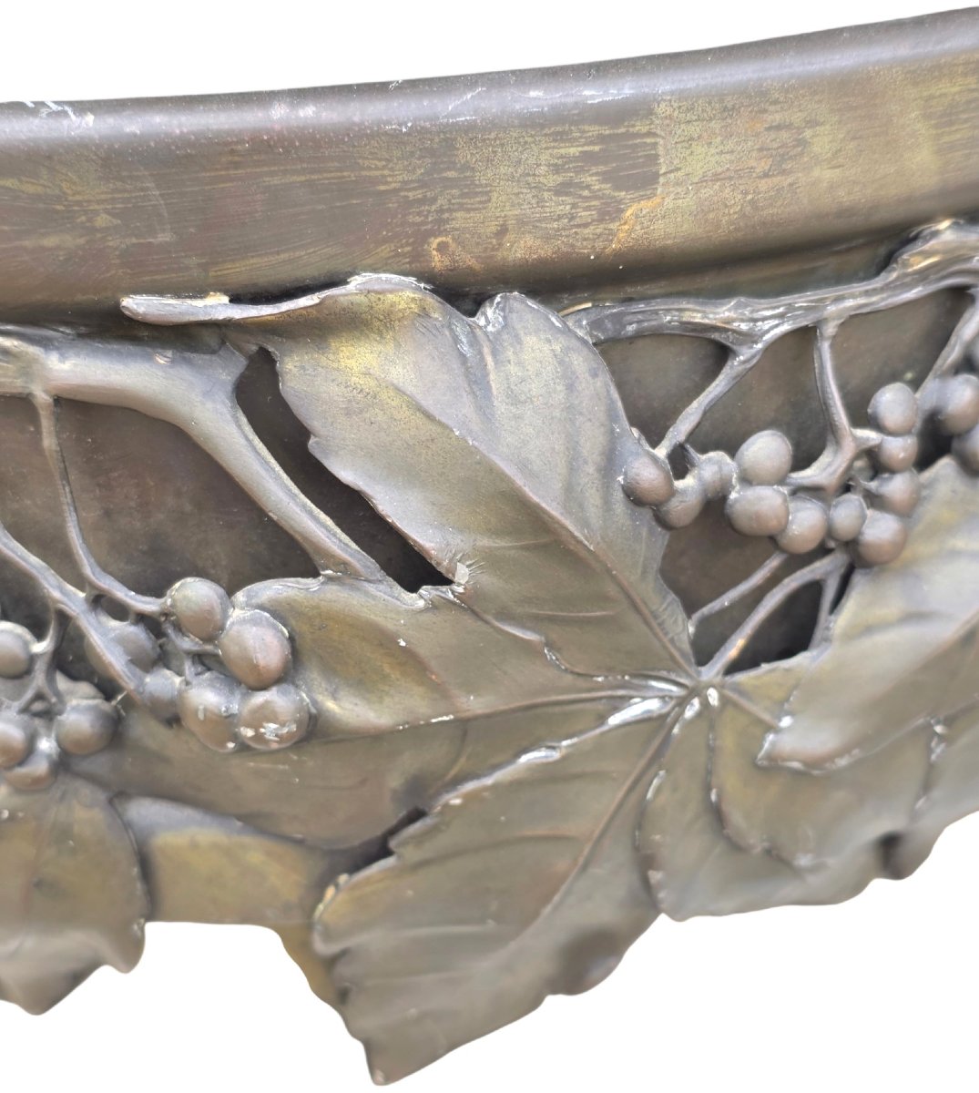  Immense jardinière monumentale Art Nouveau aux chauves-souris Maison Kayser circa1900 -photo-3