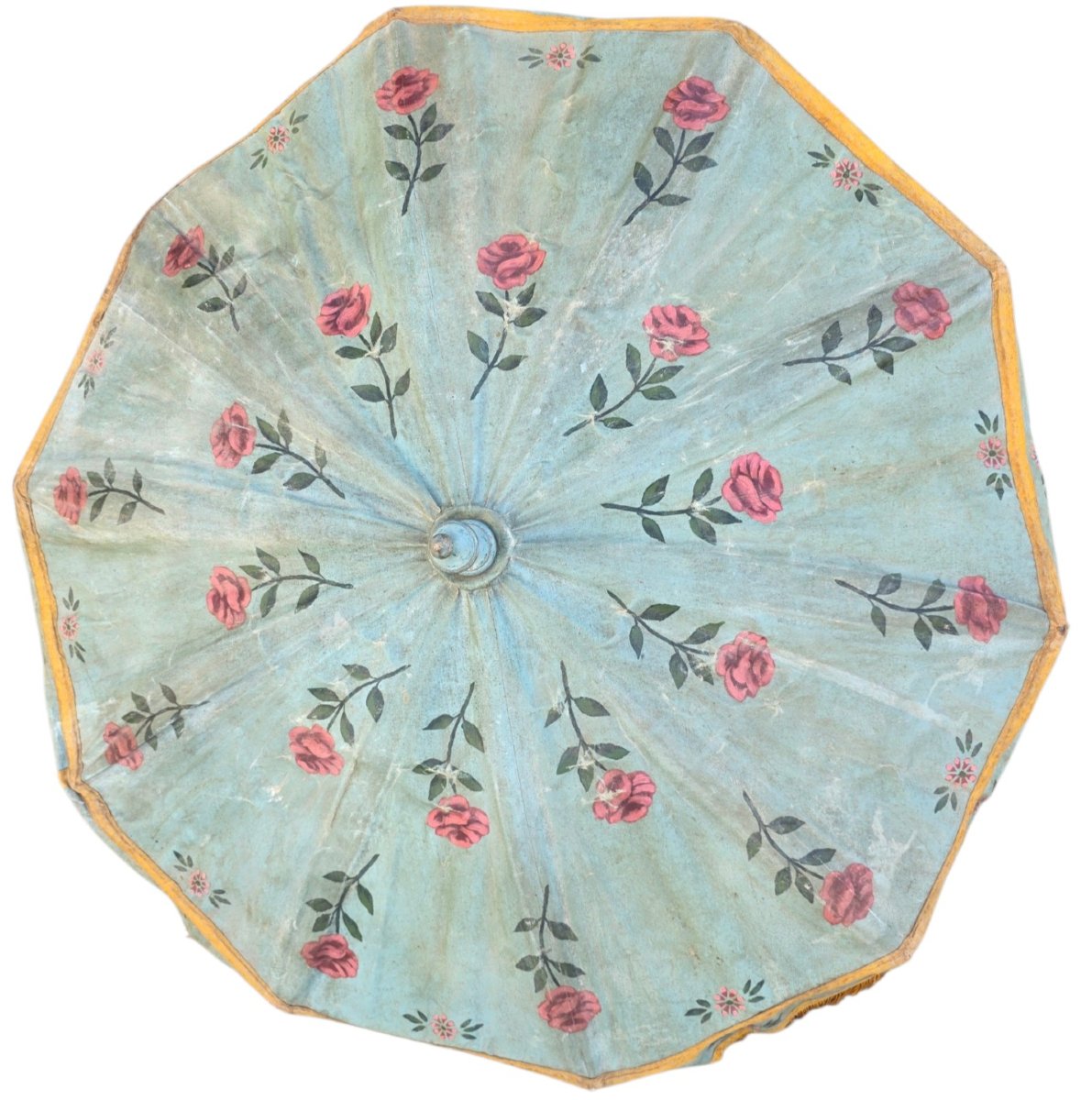 Antique Procession Parasol Made Of Hand-painted Canvas From China Or Japan  ​-photo-1