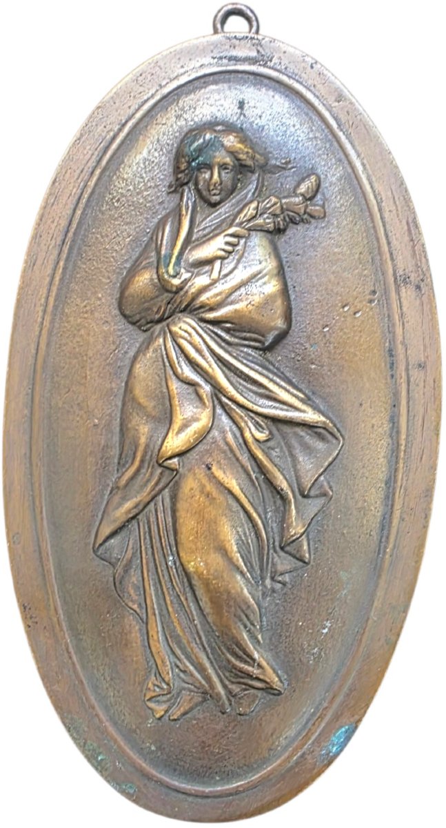 Splendide ensemble représentant l'allégorie des Quatre Saisons Art nouveau en bronze -photo-2