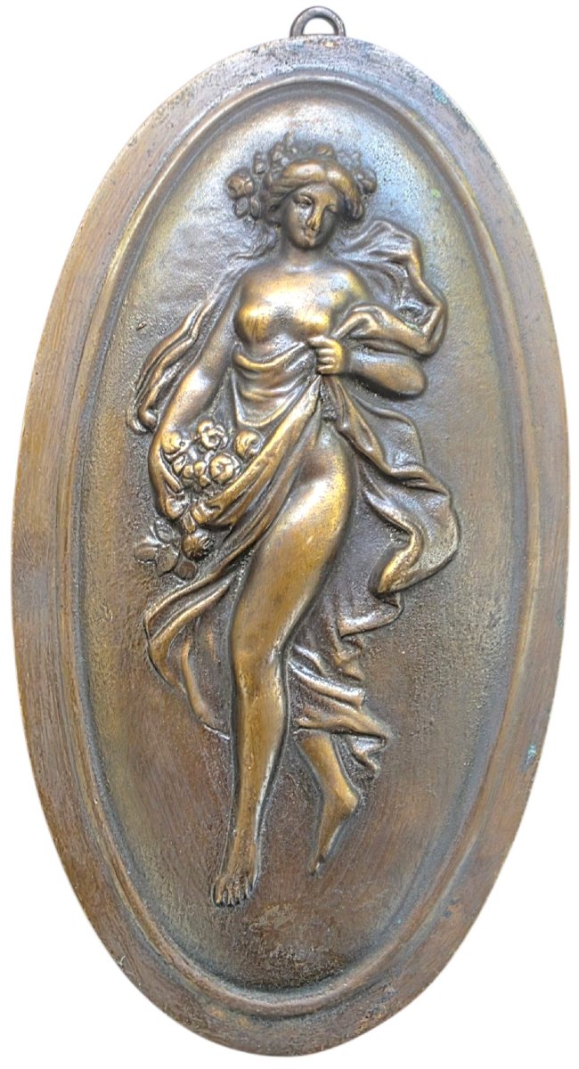 Splendide ensemble représentant l'allégorie des Quatre Saisons Art nouveau en bronze -photo-4