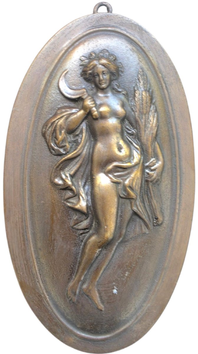 Splendide ensemble représentant l'allégorie des Quatre Saisons Art nouveau en bronze -photo-2