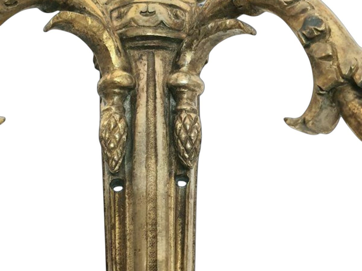 Pair Of Wall Sconces By Ernest Louis Mottheau, Paris; Gilded Bronze With Wedgwood Cameos, 19th Century -photo-3