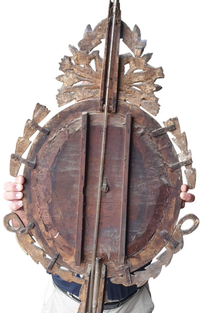  A Louis XVI-era Barometer-thermometer Made Of Carved And Gilded Wood By Gohin In Paris -photo-2