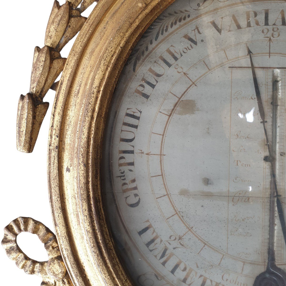  A Louis XVI-era Barometer-thermometer Made Of Carved And Gilded Wood By Gohin In Paris -photo-6