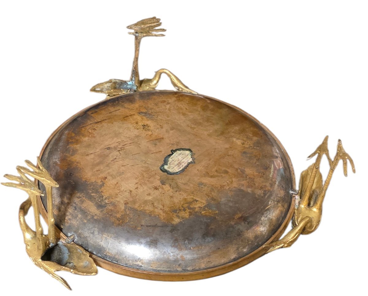 Coupe japonisante en bronze doré et émaux cloisonnés Maison Alphonse Giroux période Duvinage-photo-3