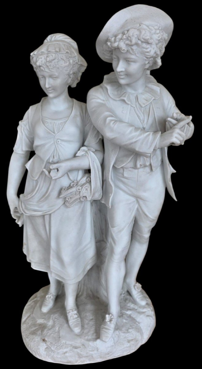  Grand groupe en biscuit de porcelaine parian de Vion & Baury Hauteur 51cm  XIXᵉ siècle 