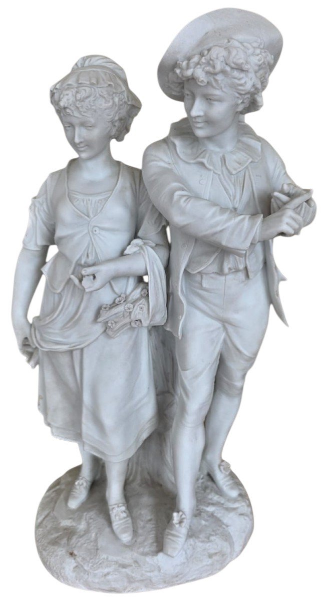 Grand groupe en biscuit de porcelaine parian de Vion & Baury Hauteur 51cm  XIXᵉ siècle 