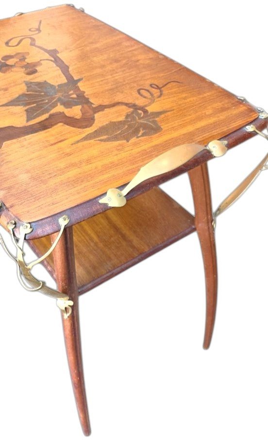 Table volante Art Nouveau par Léon BÉNOUVILLE 1860 1909 avec signature circa 1900 ​-photo-2