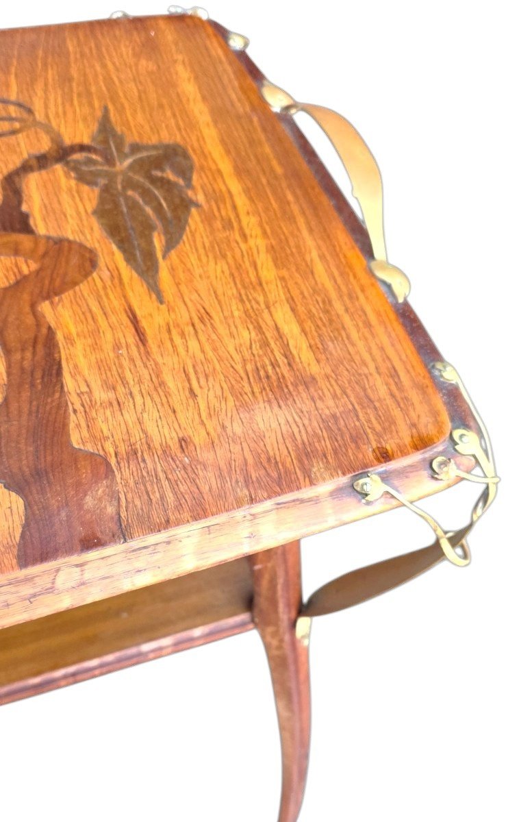 Table volante Art Nouveau par Léon BÉNOUVILLE 1860 1909 avec signature circa 1900 ​-photo-3