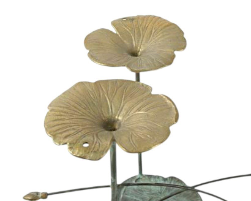 Jivko Sedlarski Piétement table basse bronze patine verte Thème Aquatique Grénouille-photo-1