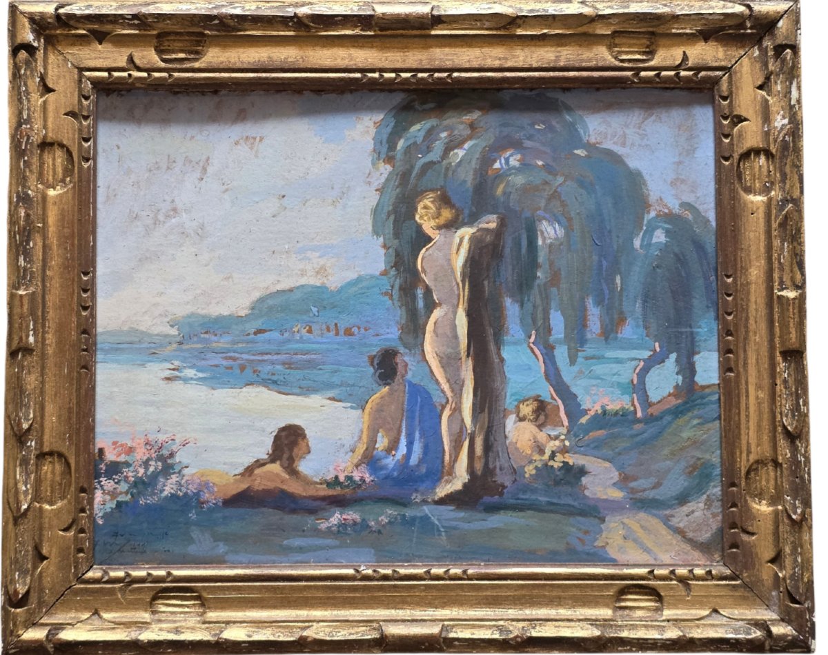  Gouache originale Matinée d'été Paul CHABAS 1869 1937 