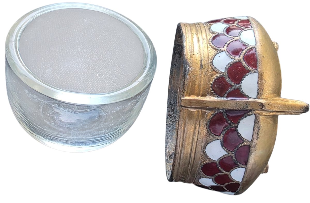  Rare Soviet Russian Spice Set In 916 Sterling Silver Vermeil And Enamel, 1967 -photo-5