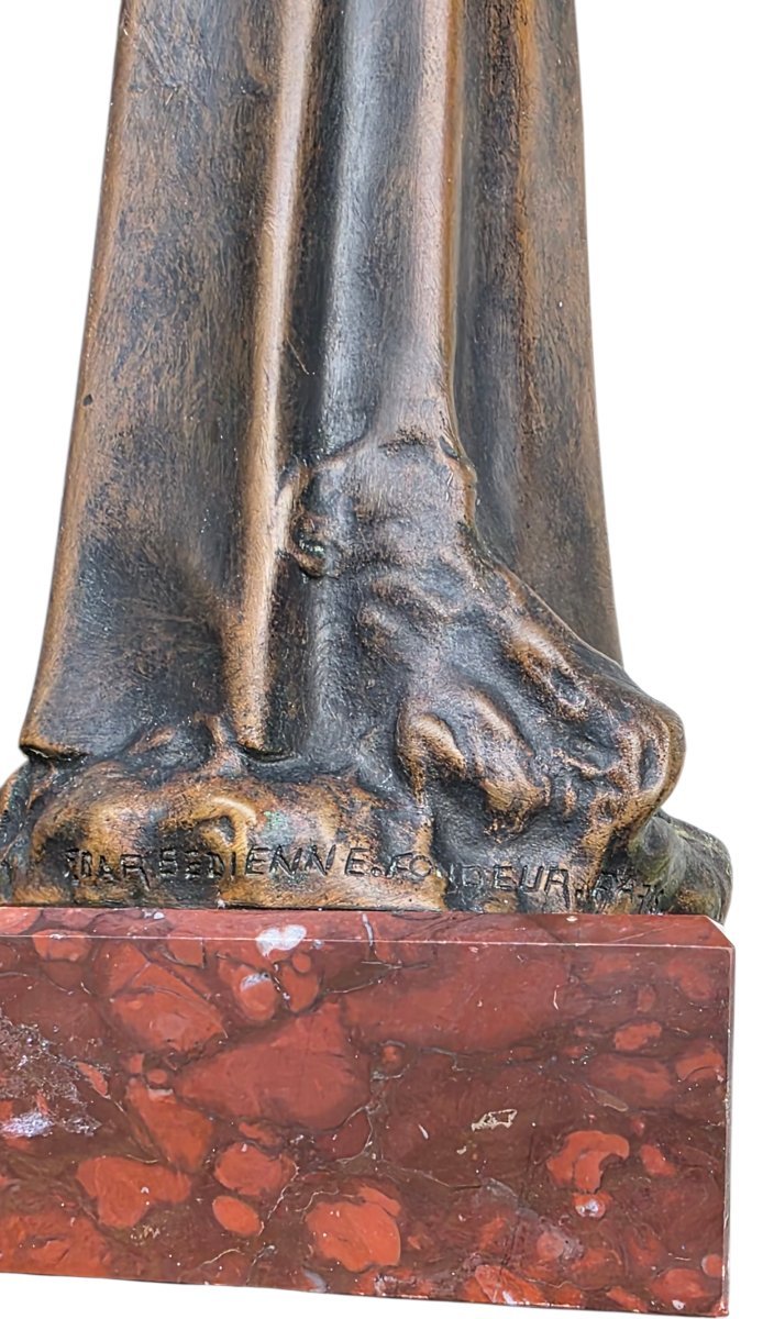  Bronze "sacré-cœur De Jésus" By Albert Roze (1861–1952), Ferdinand Barbedienne Foundry -photo-3