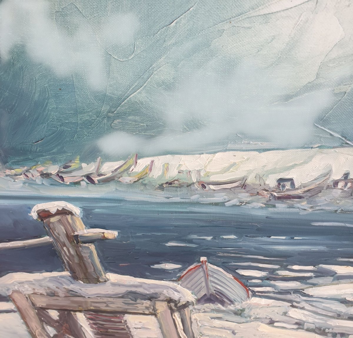  Jean-Claude Roy 1948 Soleil d'Hiver à St Renée 1993 Huile sur toile 51 x 61 cm franco canadien-photo-3