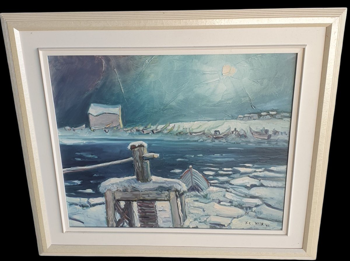  Jean-Claude Roy 1948 Soleil d'Hiver à St Renée 1993 Huile sur toile 51 x 61 cm franco canadien