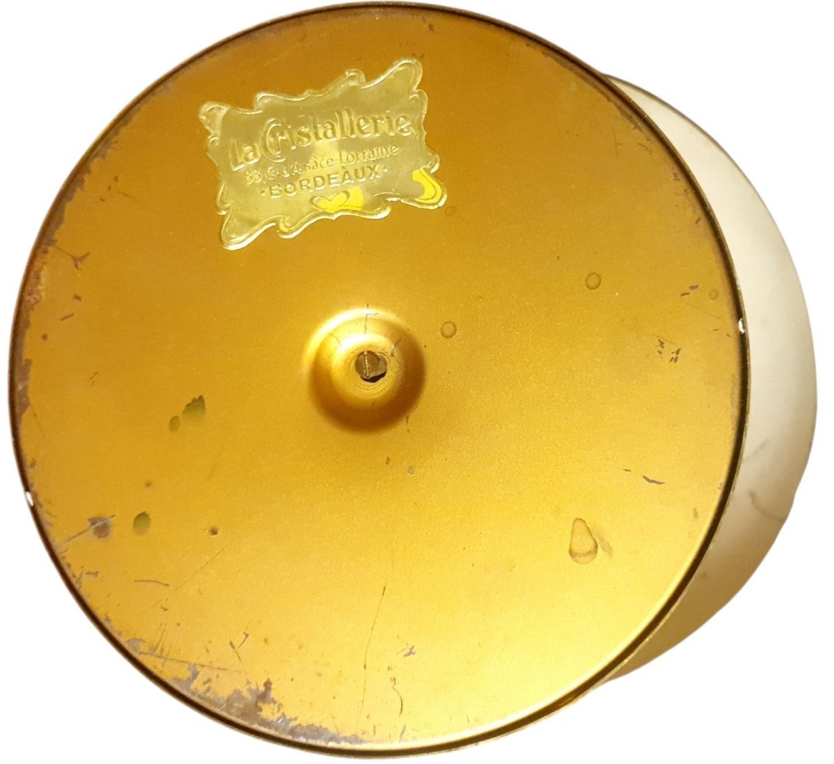  1930s Art Deco Table Lamp, Green Base With Bronze-patina Brass Dome  -photo-3