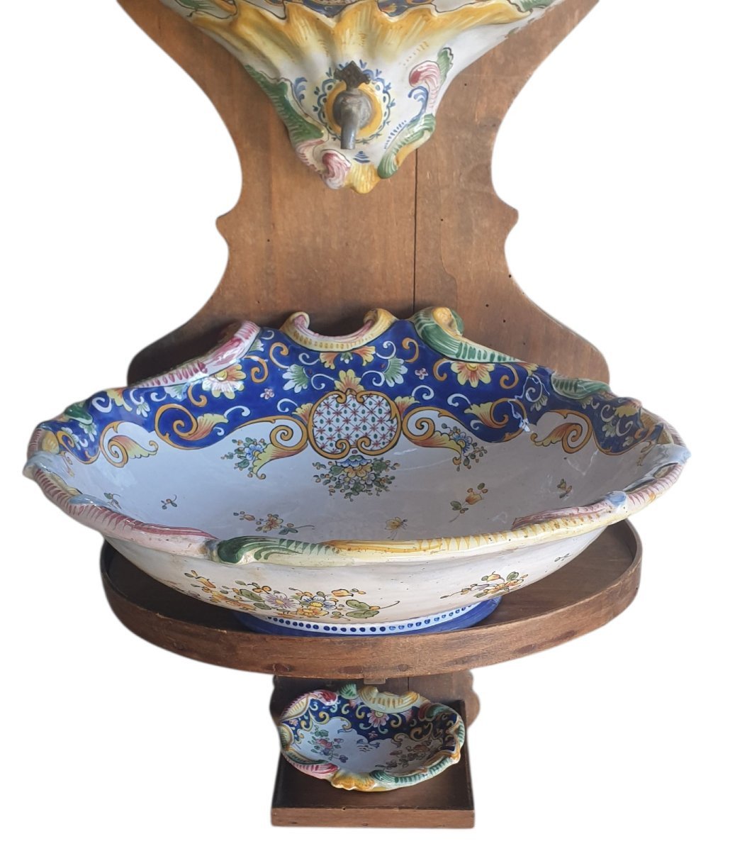 Alfred Renoleau Complete Faience Fountain And Stand  Complete Fountain-photo-5