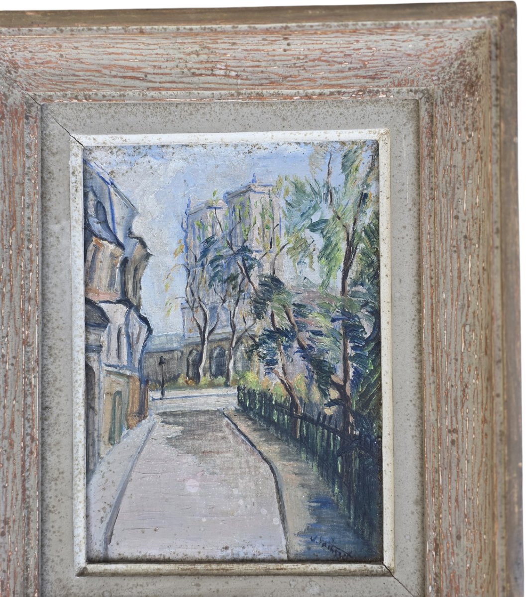  Tableau de J. Vackeret Vue de Montmartre Paris école de Paris  -photo-3