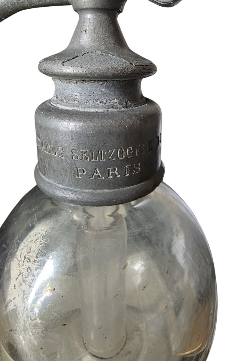  Siphon seltzogène ancien D. FÈVRE Paris –XIXe siècle Déco industrielle -photo-3