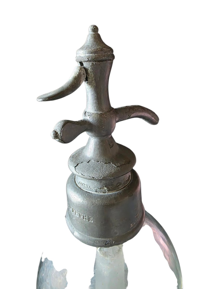  Siphon seltzogène ancien D. FÈVRE Paris –XIXe siècle Déco industrielle -photo-4
