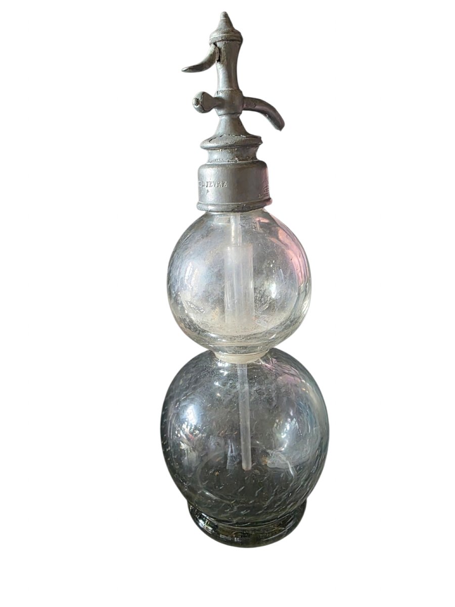  Siphon seltzogène ancien D. FÈVRE Paris –XIXe siècle Déco industrielle -photo-3