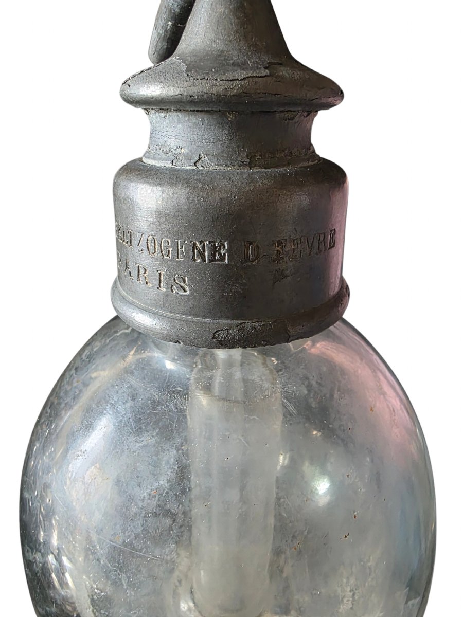  Siphon seltzogène ancien D. FÈVRE Paris –XIXe siècle Déco industrielle -photo-6