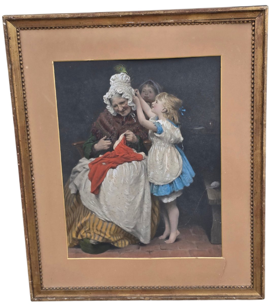  Vintage Chromolithograph From 1874 By John Morgan, *the Peacock's Feather*  