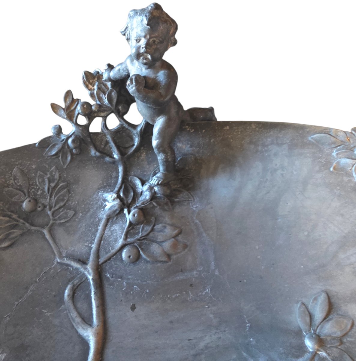  Grand centre de table Art Nouveau aux putti  Signé WMF Jugendstil  circa 1900 -photo-5