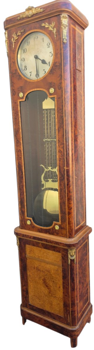  Rare horloge parquet Art Déco 2,20 m Carillon 8 tiges 8 marteaux  Westminster