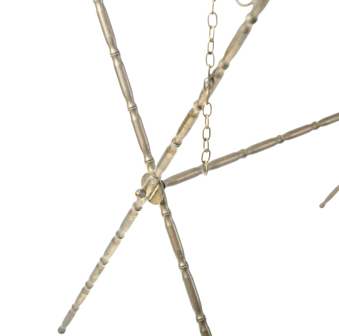  Pair Of Baguès Or Jensen Folding Luggage Racks, Metal With A Bamboo-like Finish, 1970s-photo-4