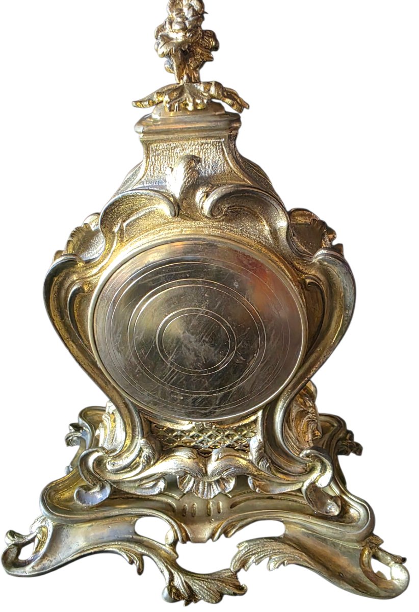 A Very Beautiful Louis XV Rocaille Table Clock, Gilded Bronze, Samuel Marti Movement, 1889, 19th Century  -photo-6