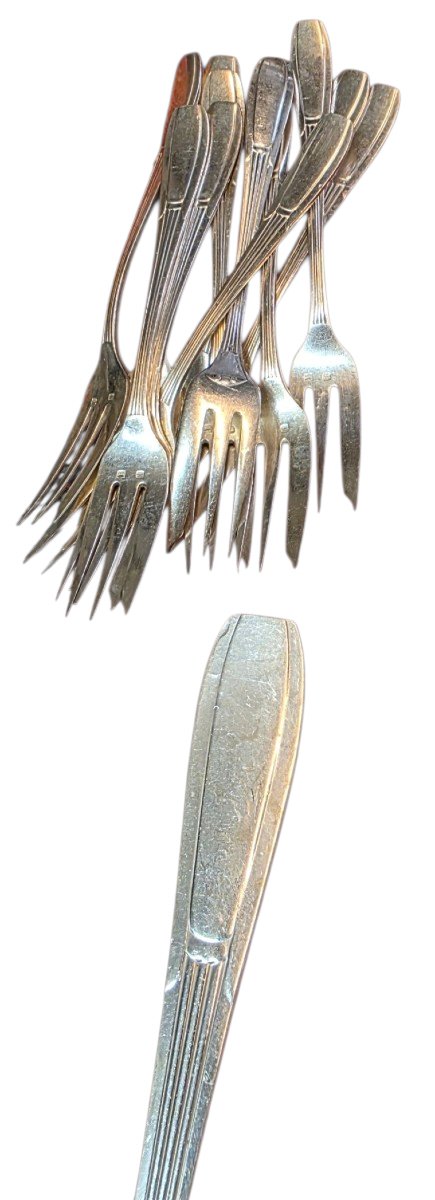 Large Art Deco 120-piece Silver-plated Cutlery Set, 5.5 Kg—a Truly Beautiful Set-photo-2